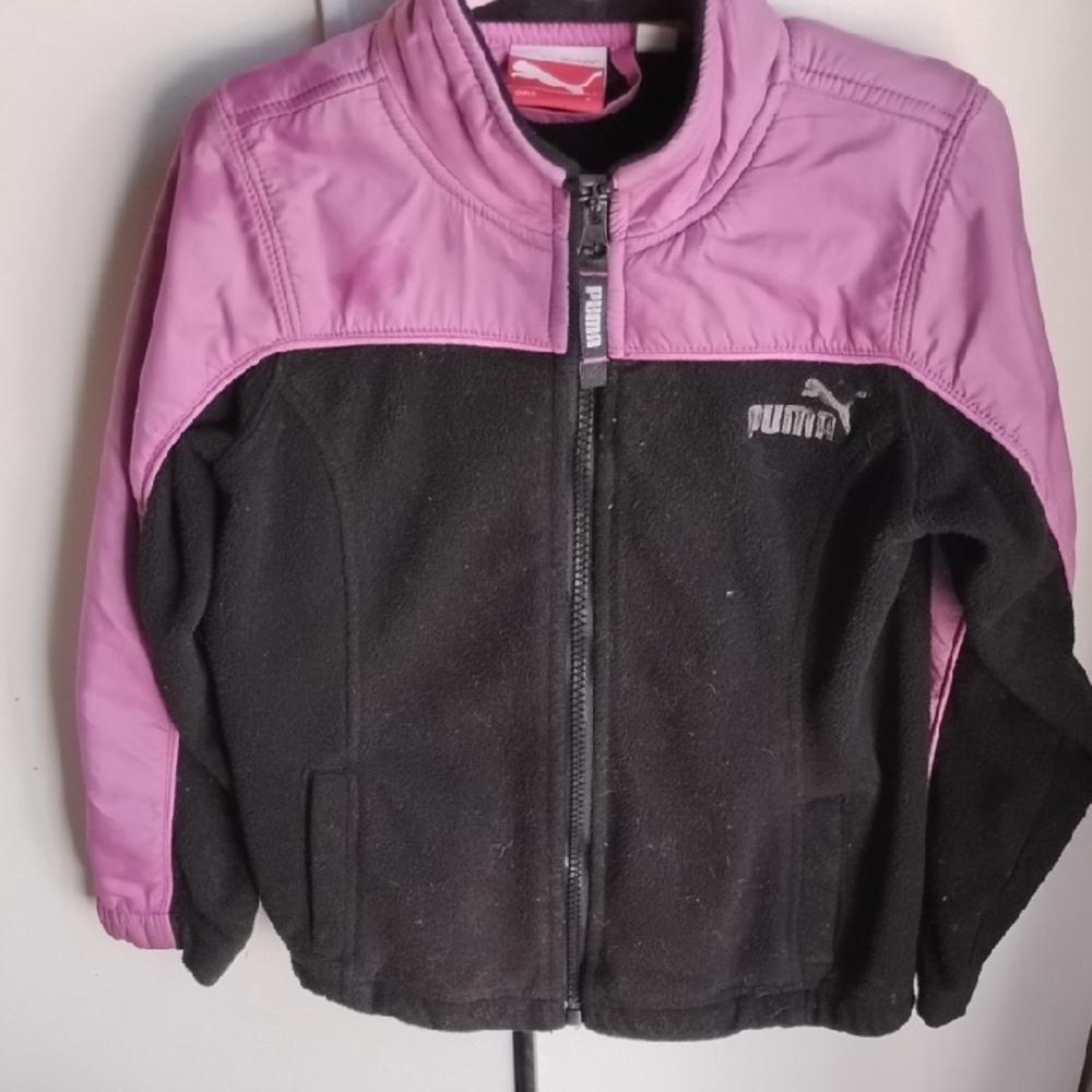 Puma Pink and Black Puffer Jacket